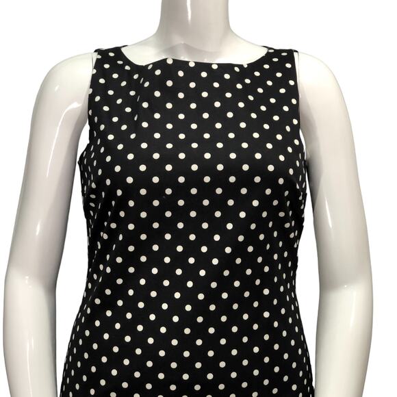 Lauren Ralph Lauren Polka Dot Sleeveless Dress Shift Rear Zip NEW without Tags - Picture 2 of 13